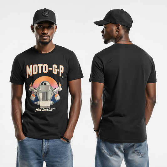 Black Moto GP Graphic T-Shirt for Men – Premium Cotton – Racing Streetwear