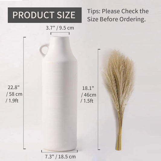 Large Boho Decorative Floor Vase, 22.8 Tall, Modern Ceramic for Pampas Grass, Stylish Flower Arrangement