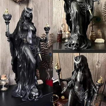 Greek Witch Statue Figurine Decoration Halloween Hecate Witch Modern Hounds of Magic Resin Sculpture Decor