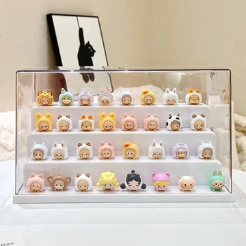 Clear Acrylic Display Case Dustproof Storage Organizer Box for Collectibles Figures Miniatures and Toy with Transparent Showcase