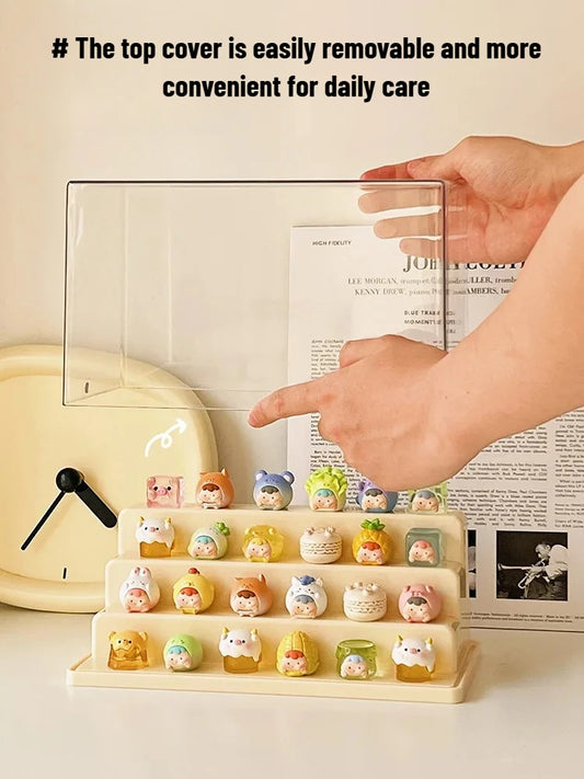 Clear Acrylic Display Case Dustproof Storage Organizer Box for Collectibles Figures Miniatures and Toy with Transparent Showcase
