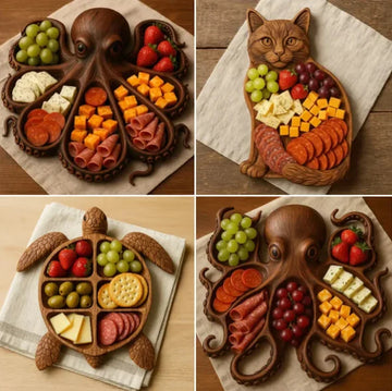 26*23*3cm natural wood Octopus Charcuterie Platter tray for food fruit salad baking dishes pans plates bowls home accessories