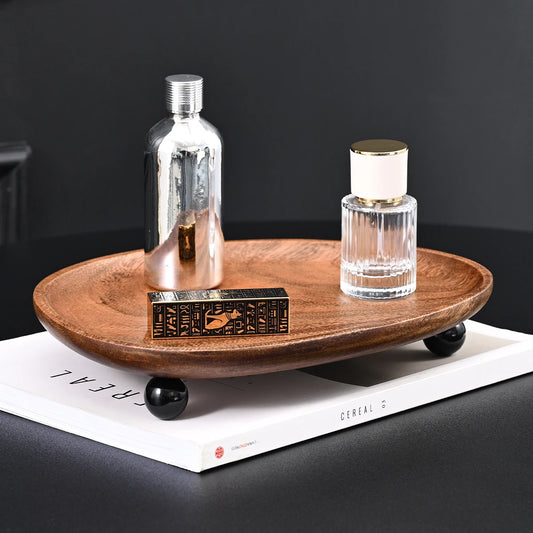 Special-Shaped Solid Wood Decorative Storage Tray Dessert Tray Wooden Tray Snack Dry Fruit Tray Wooden Plate Aromatherapy Cosmetics Jewelry Tray