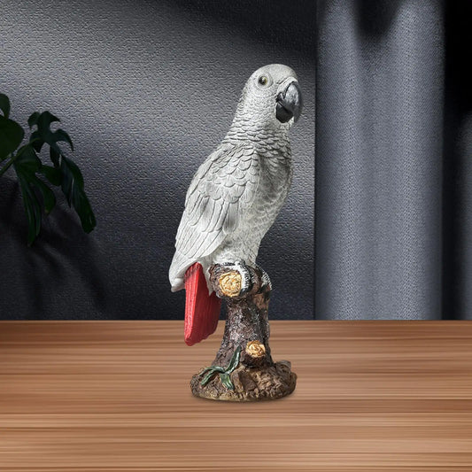 Parrot Figurine Tabletop Decoration Resin Cute Animal Sculpture Garden Statue for Desk Indoor Bedroom Living Room Home Decor