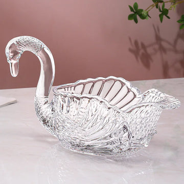 New High Beauty Fruit Tray Family Living Room Tea Table Crystal Glass Dim Sum Tray Candy Snack Tray Table Top Decoration Tray