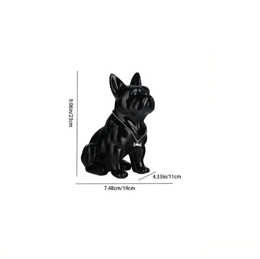 Adorable French Bulldog Sculpture Home Living Room Bedside Table Decoration Cute Pet Themed Figurine