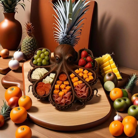 26*23*3cm natural wood Octopus Charcuterie Platter tray for food fruit salad baking dishes pans plates bowls home accessories