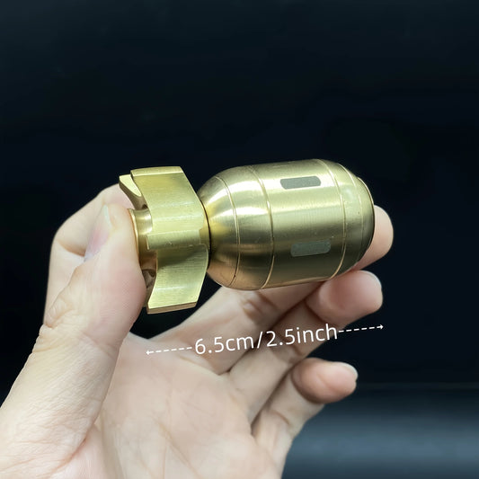 Brass Rocket Sculpture Copper Relax Toy Statue Exquisite Crafts Ornament Home Decoration Gift Rotating Bom*b Fidget Spinner