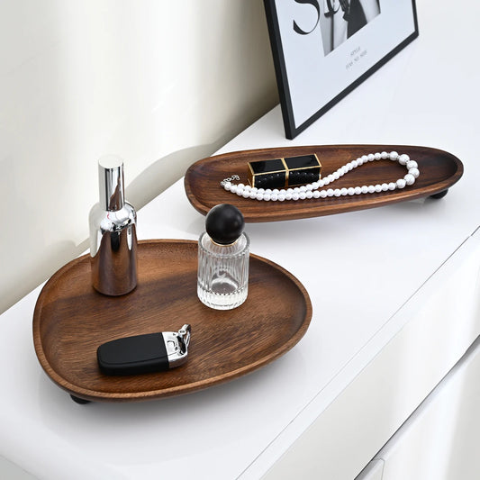 Irregular Shape Wooden Tray - Desktop Decoration, Tray for Jewelry Supplies, Storage Organizer