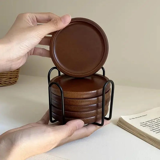 1Set Wooden Coasters Round Insulation Mat Morden Milk Cup Coffee Cup Coaster Walnut Beech Desktop Heat Pad For Home Decor