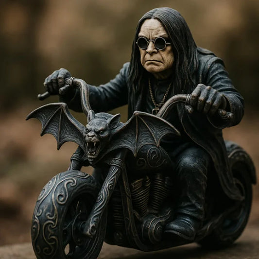 Ozzy Osbourne Motorcycle Rider Statue Ornament Retro Resin Sculpture Artware Writing Desk Office Home Furnishing Desktop Decor