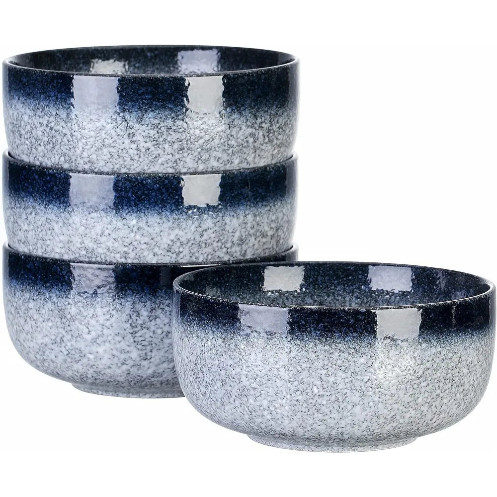 S&Q'S CERAMICS Cereal Bowls - 36 Ounce, Japanese Noodle Bowl Set, Ceramic Bowls for Kitchen, Breakfast, Oatmeal, Microwave and D
