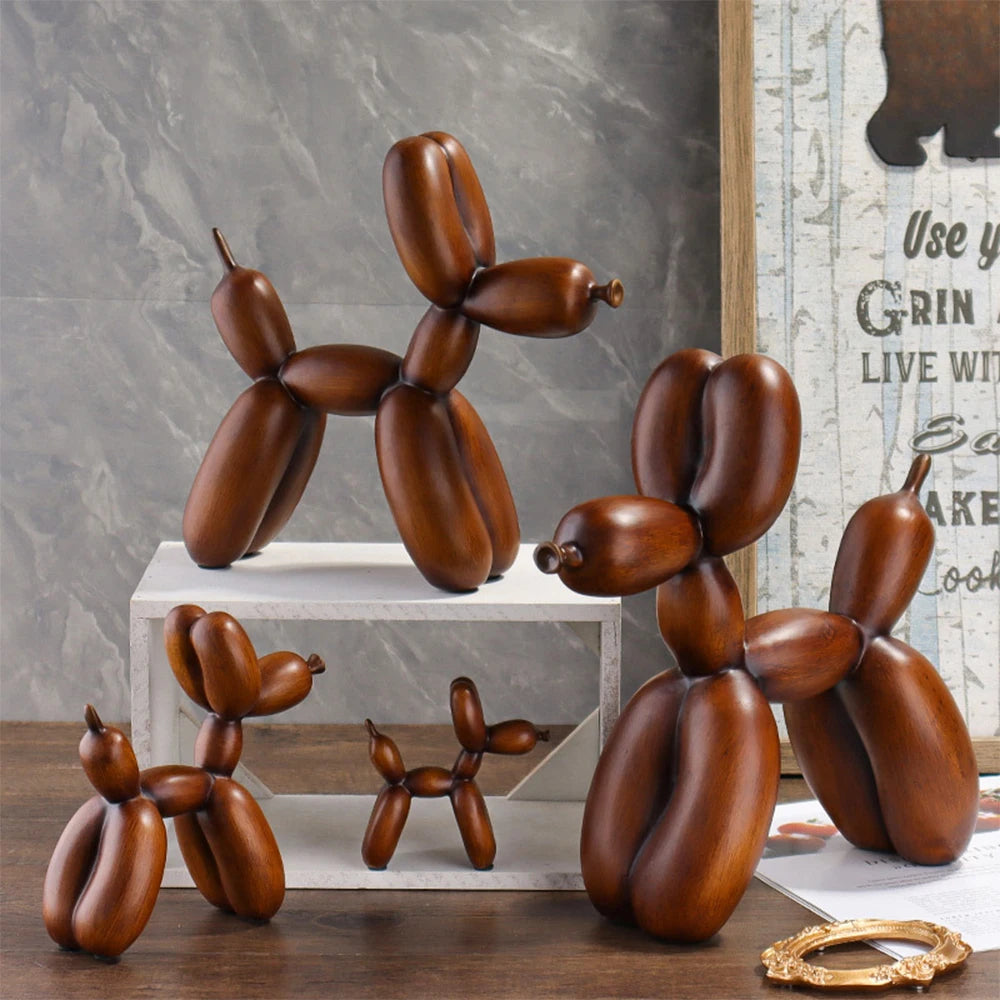 Nordic Resin Balloon Dog Abstract Ornament Creative Sculpture Study Room Statue Home Office Accessories Festival Decoration