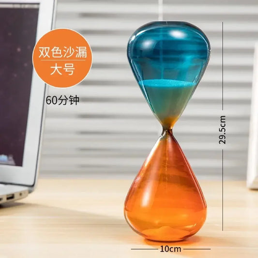 5/15/30/60 Min Nordic Creative Two-color Hourglass Ornament Timer Minimalist Style Jump Color Hourglass Home Decoration