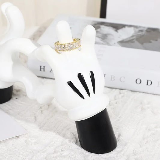 Aesthetic Hand Figurine Worship Money Anime Mouse Statue Resin Art Hand Decorative Sculpture Jewelry Rack Living Room Decor