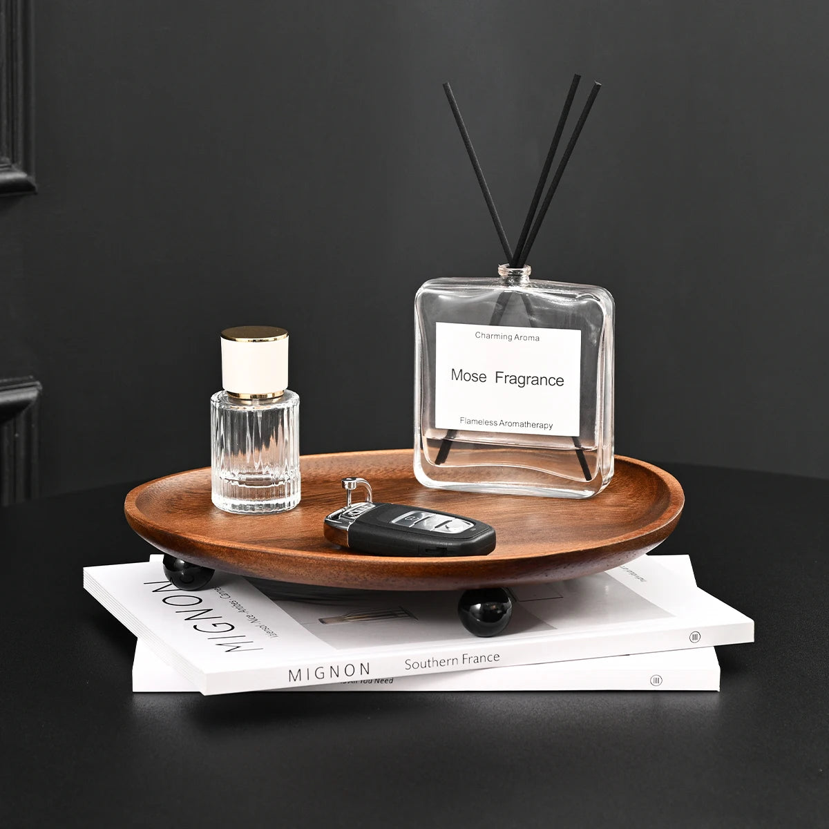 Special-Shaped Solid Wood Decorative Storage Tray Dessert Tray Wooden Tray Snack Dry Fruit Tray Wooden Plate Aromatherapy Cosmetics Jewelry Tray