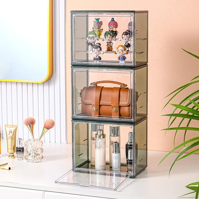 Display Case Clear Display Storage Box Countertop Collectibles Cube Miniature Figurines Dustproof Protection Storage Organizer