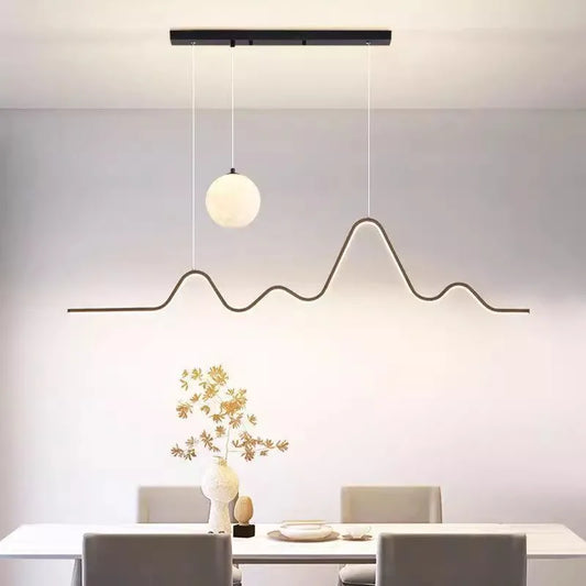 Minimalist Line Dining Room Chandelier Creative Moon Bar Table Kitchen Pendant Lamp Home Decor Bedroom Living Room Hanging Light