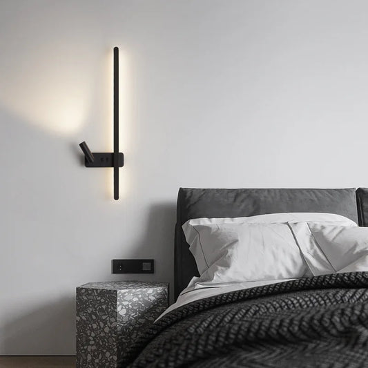Nordic Wall Lamp Modern Black Minimalist Living Room Sofa Background Wall Decorative Luxury Bedroom Bedside Led Wall Lights