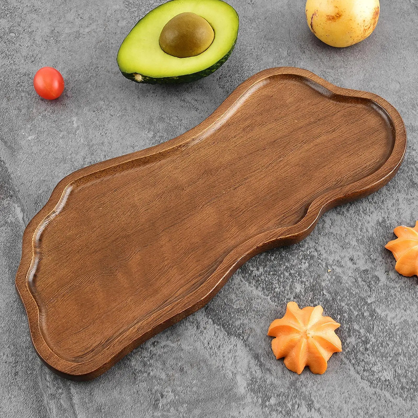 ‌Premium Handcrafted Wooden Tea Coffee Tray Multi Purpose  Fruits Snacks Cake Storage Elegant Home Decor Piece Essential Gift‌