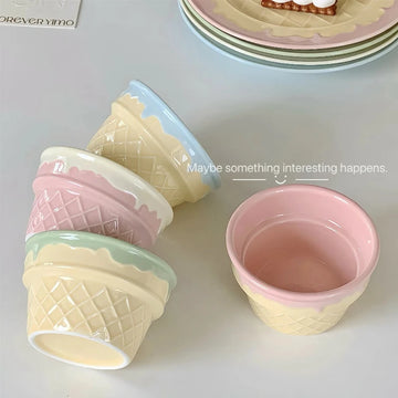 Cute Ceramic Bowls Yogurt Bowl Creative Dessert Tableware Serving Bowl  Household Dishes