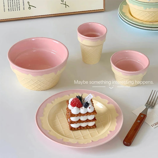 Cute Ceramic Bowls Yogurt Bowl Creative Dessert Tableware Serving Bowl  Household Dishes