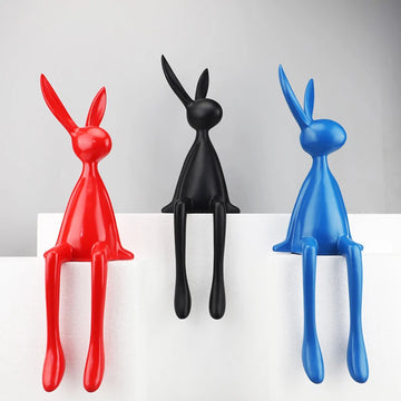 28CM Nordic Home Decorate Figurines for Interior Gift Rabbit Statue Christmas Room Decor Abstract Art Sculpture Desk