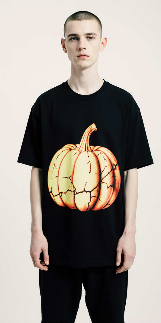 Broken Harvest Oversized Halloween T-Shirt – Limited Edition Streetwear Pumpkin Graphic Tee