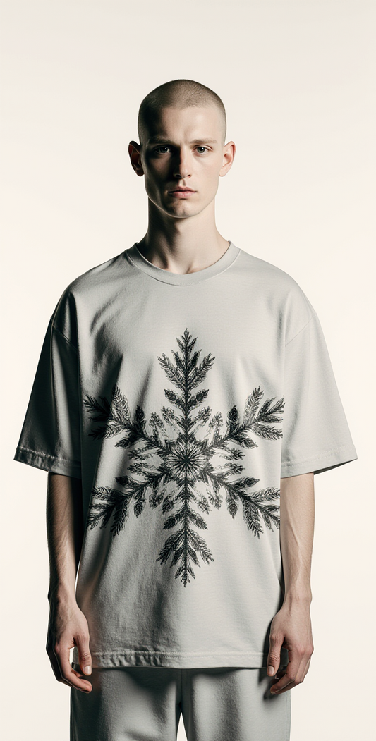 Infinite Oversized Snowflake T-Shirt – Winter Streetwear Graphic Tee in Limited Edition
