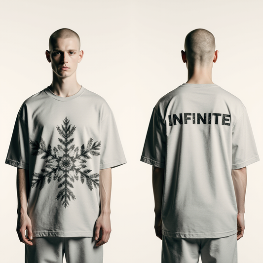 Infinite Oversized Snowflake T-Shirt – Winter Streetwear Graphic Tee in Limited Edition