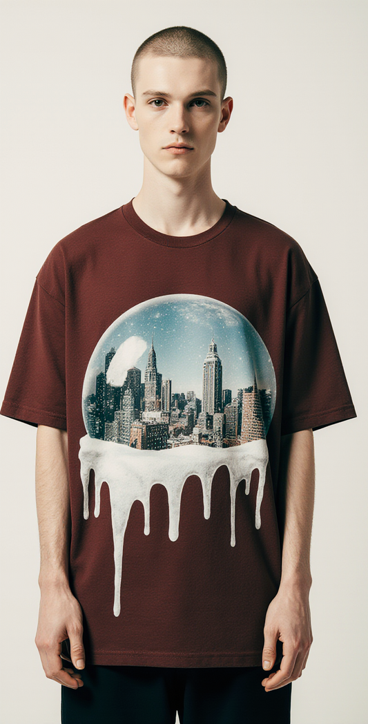 Holiday Future Oversized Christmas T-Shirt – Limited Edition Snow Globe Graphic Streetwear Tee