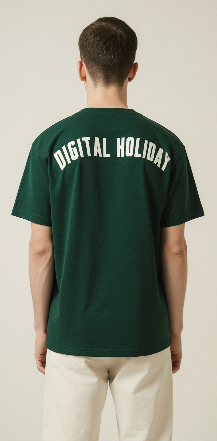 Digital Holiday Oversized Christmas T-Shirt – Green Tech Tree Graphic Streetwear Tee”