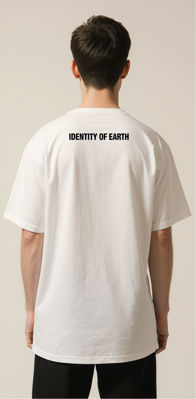 Oversized White T-Shirt for Men – Nature River & Forest Graphic – Streetwear "Identity of Earth"