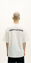 Oversized White T-Shirt for Men – Nature Handprint River Graphic – Streetwear 