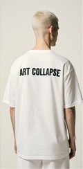Oversized White T-Shirt for Men – Collapsing Classical Art Graphic – Streetwear 