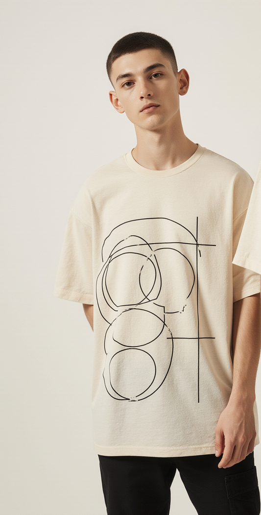 X OUT Oversized Graphic T-Shirt – Minimalist Geometric Streetwear Tee for Men & Women