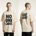 No One Cares Oversized T-Shirt – Bold Streetwear Graphic Tee with “Get Lost” Back Print
