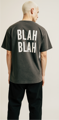 Who Cares Oversized T-Shirt – Funny Ghost Graphic Streetwear Tee with “Blah Blah” Back Print