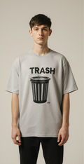 Trash Oversized T-Shirt – Gray Streetwear Graphic Tee with “People Are Garbage” Back Print