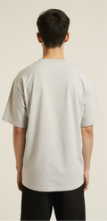 Broken System Oversized T-Shirt – Gray Graphic Streetwear Tee with Impact Print Design