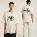 Keep Watching Oversized T-Shirt – Off-White Streetwear Tee with Eye Graphic Print
