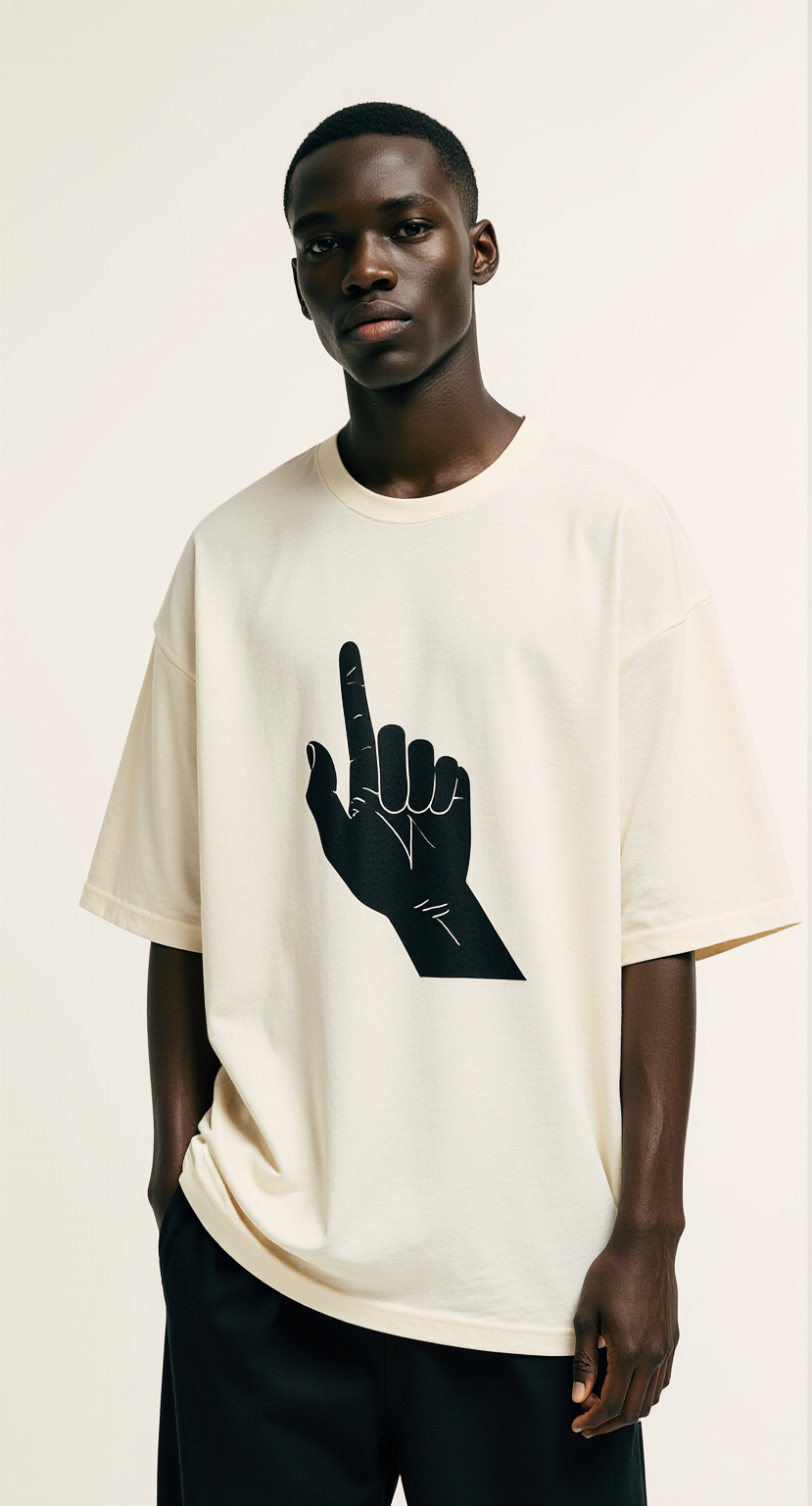 Have Nice Day Oversized T-Shirt – Off-White Streetwear Tee with Hand Graphic Print