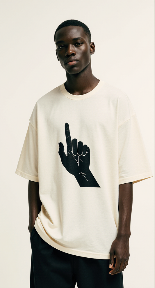 Have Nice Day Oversized T-Shirt – Off-White Streetwear Tee with Hand Graphic Print