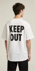 Dead Inside Oversized T-Shirt – White Streetwear Tee with Skull Graphic & Keep Out Back Print