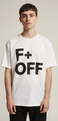 F Off Oversized T-Shirt – Bold White Streetwear Tee with “Zero Respect” Back Print