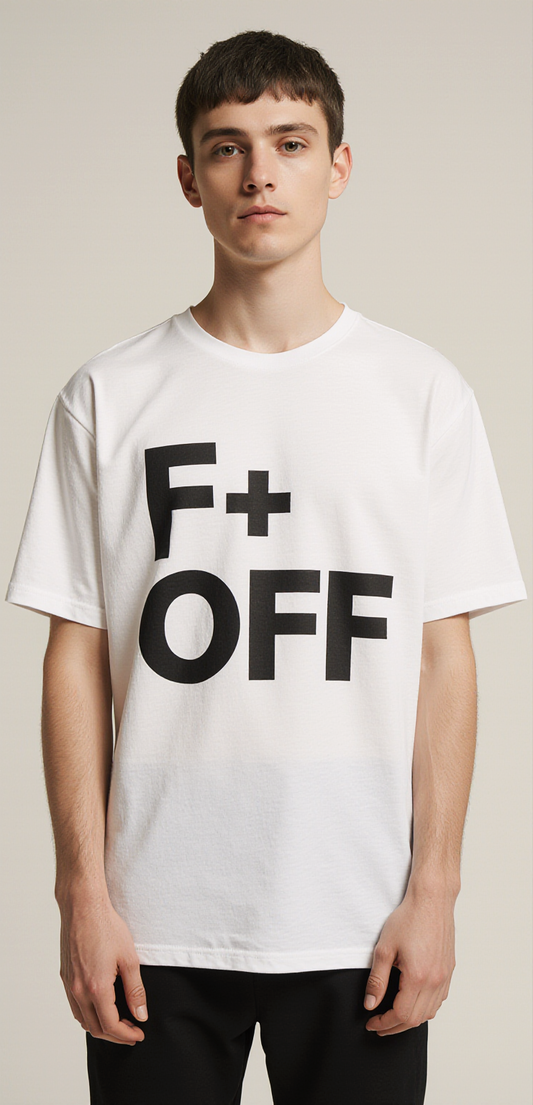 F Off Oversized T-Shirt – Bold White Streetwear Tee with “Zero Respect” Back Print