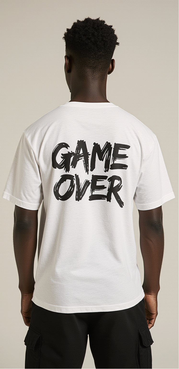 Loser Oversized T-Shirt – White Streetwear Tee with “Game Over” Back Print