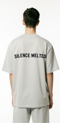 Oversized Grey T-Shirt for Men – Melting Violin Graphic – Streetwear 