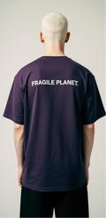 Oversized Purple T-Shirt for Men – Cracked Earth Graphic – Streetwear 