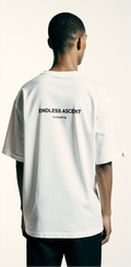 Oversized White T-Shirt for Men – Endless Stairs Graphic – Streetwear 
